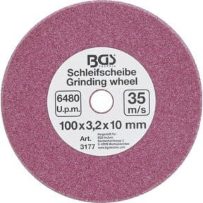 BGS Schleifscheibe für Art. 3180 in Pink, Durchmesser: 100 mm, Dicke: 3,2 mm, Bohrung: 10 mm - Bild 1