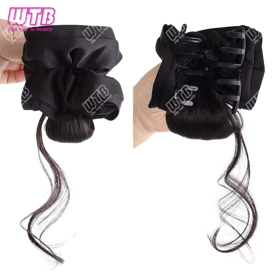 WTB Haarring-Dutt-Perücke für Damen, Schwarz, Synthetisch - Bild 2
