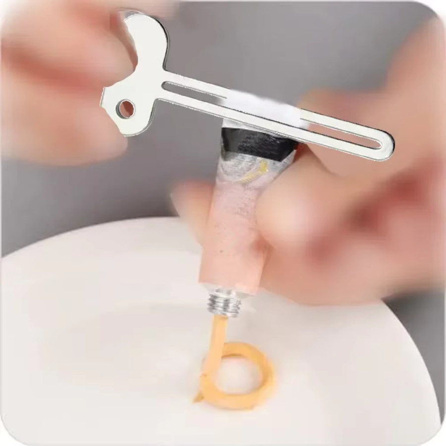 VIE LENTE Zahnpasta Tube Squeezer aus Edelstahl, Metall Schlüssel - Bild 3