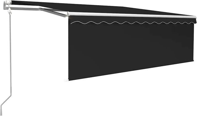 vidaXL Automatische Markise mit Volant in Anthrazit und Weiß, B/T: 450 x 300 cm - Bild 1