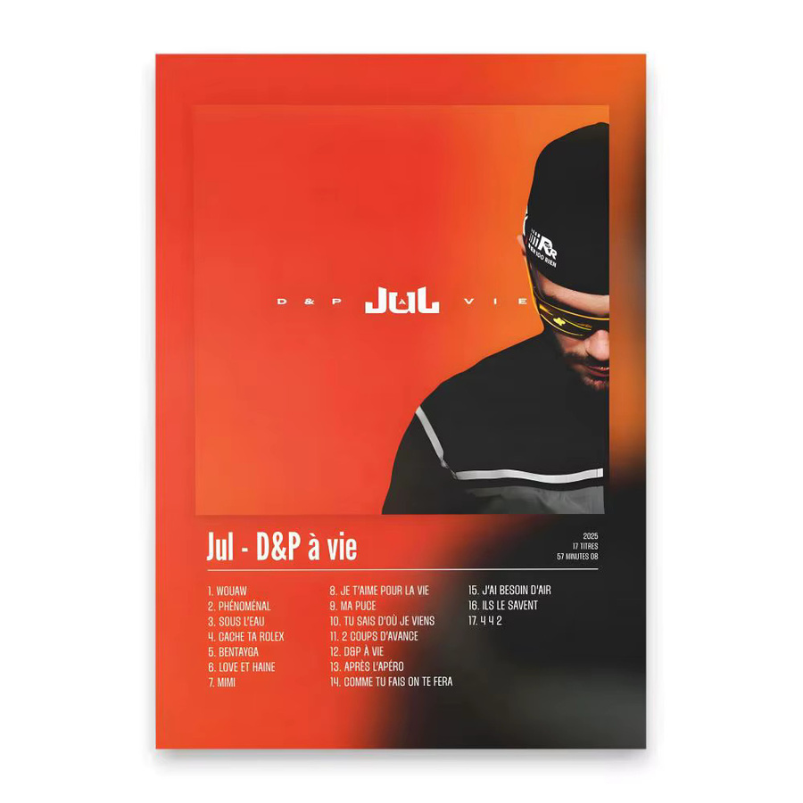 J-JuL Album-Poster-Aufkleber in Schwarz und Multicolour, modernes HD-Gemälde als selbstklebende Wanddekoration für dein Wohnzimmer oder Schlafzimmer, Rechteckig, B: 20,0 cm, H: 15,0 cm, T: 15,0 cm - Bild 5