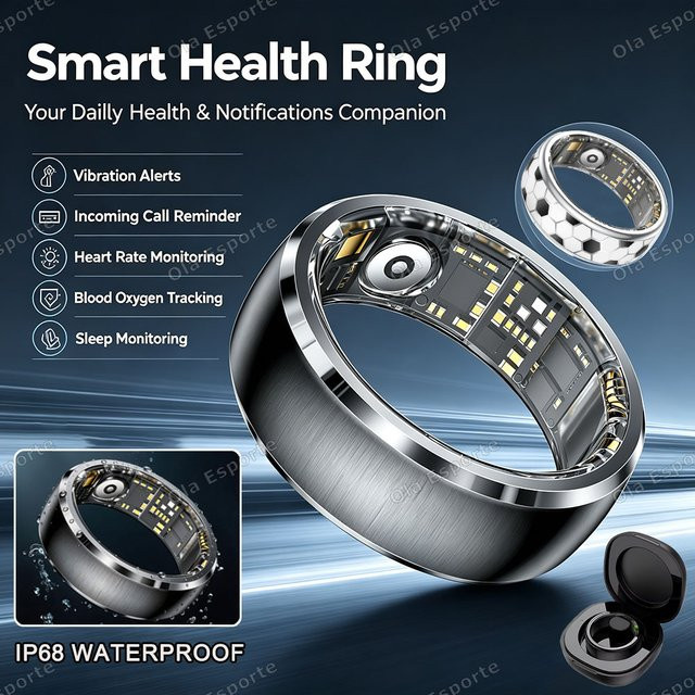 Ola Esporte Smart Ring mit Vibrationsalarm, Gestensteuerung und Gesundheitsmonitor für Männer und Frauen - Bild 1