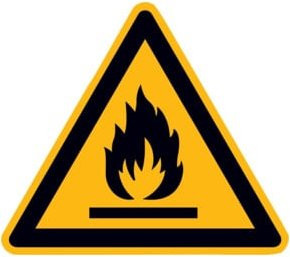 SafetyMarking Warnschild Aluminium SL Warnung vor feuergefährlichen Stoffen, Farbe: Gelb, Breite: 20 cm - Bild 1