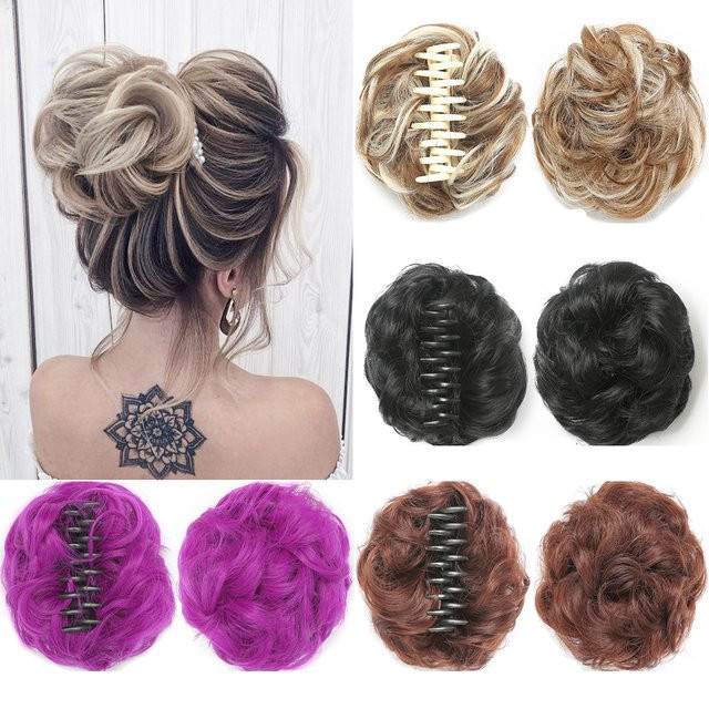 Jeedou Clip-in-Dutt-Haargummi, synthetisch, gewellt, lockig - Bild 1