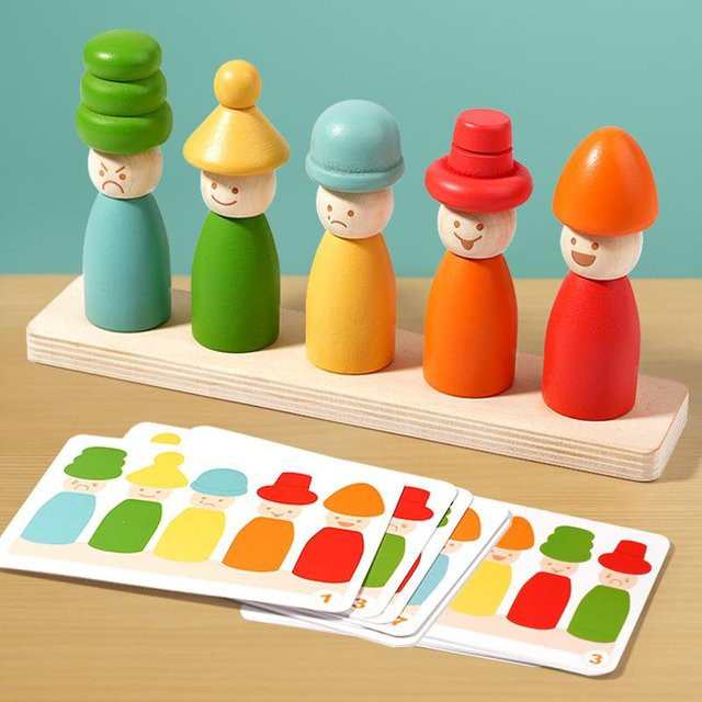 Yiran Health & Beauty Farbsortierspielzeug Holz, ab 3 Jahre, Bunt / Mehrfarbig - Bild 1