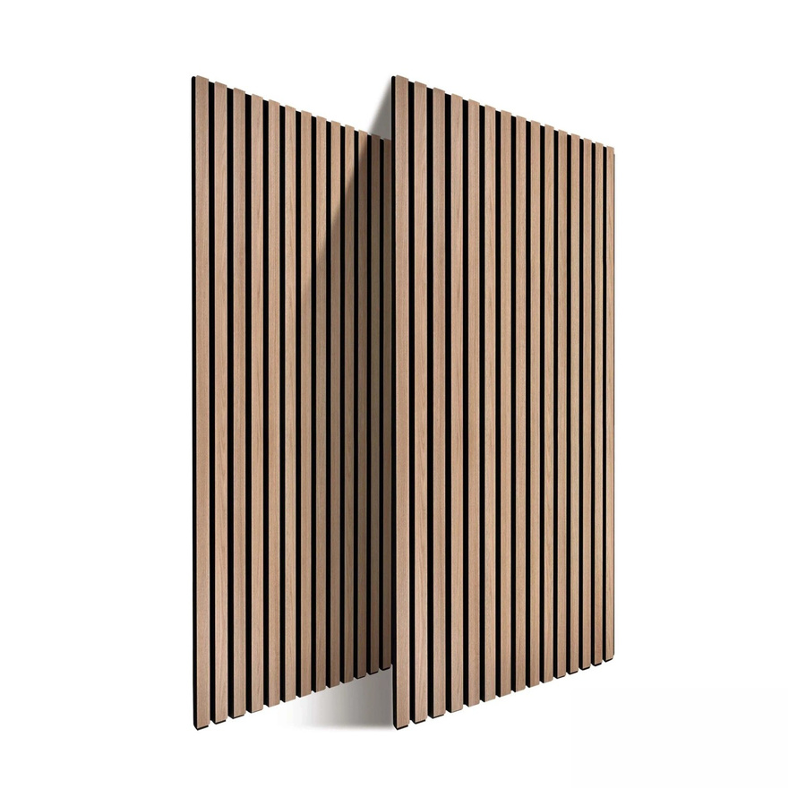 Relaxdays Akustikpaneele 2er Pack in Eiche mit Lamellen-Design, schallschluckend, Farbe: Braun, B/T/H: 60 x 2 x 120 cm - Bild 2