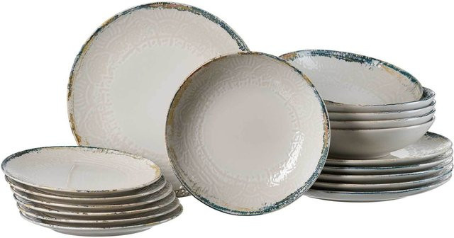Ritzenhoff & Breker Teller-Set Alfonso aus Keramik, 18er Set, Weiß - Bild 1