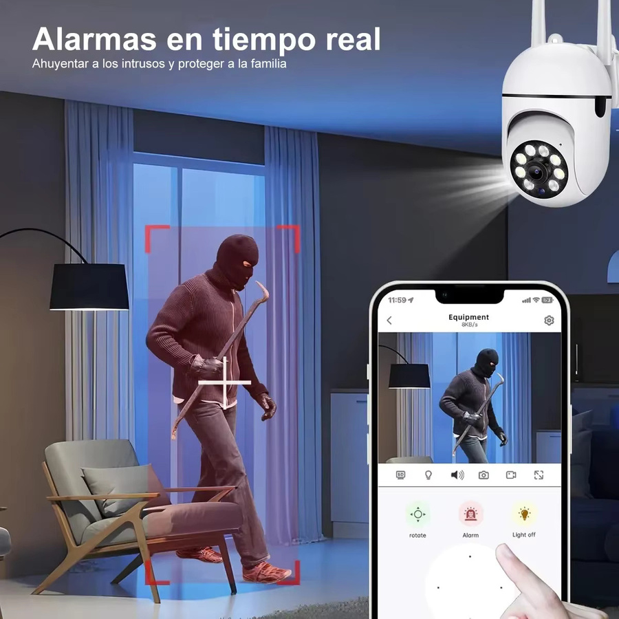 PEGATAH WLAN-Überwachungskamera mit 5 MP, kabellose IP-Kamera für den Außenbereich in Weiß mit Personen-Erkennung und automatischer Verfolgung - Bild 2