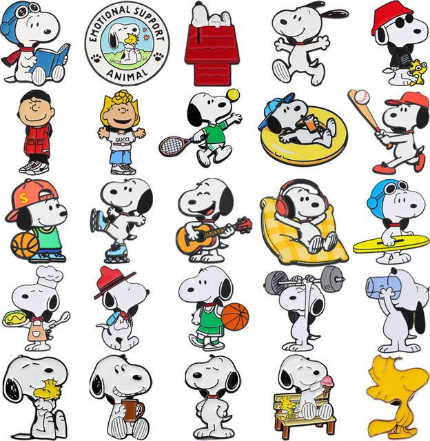 Bandai Brosche Snoopy, Weißer Hund, Legierung, Unisex - Bild 1