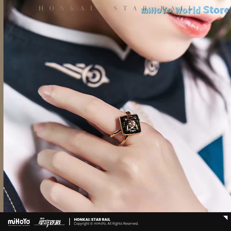 MiHoYo Anaxagoras Ring, Honkai Star Rail, Gold, Metall, Kristall - Bild 3