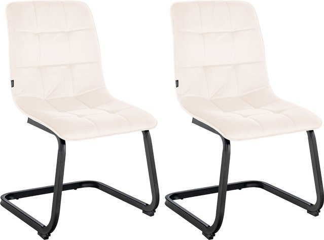 CLP 2er Set Esszimmerstuhl Vermont mit Samt-Bezug und Freischwinger-Gestell aus Metall - Bild 1