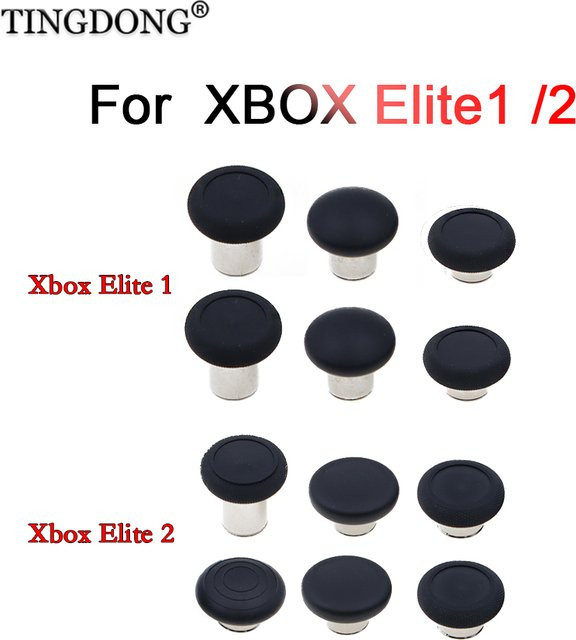 Microsoft Metall-Pilzkopf-Joystick-Kappen für Xbox Elite 1 und 2 Controller in Schwarz mit hohen, mittleren und niedrigen Tasten - Bild 1