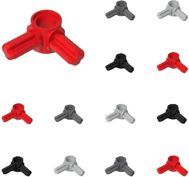 alibricks Achse und Pin Stecker Hub Bricks, 50-teiliges Set, Rot - Bild 1
