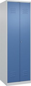 C+P Wäsche-Spind Classic PLUS mit 2 Abteilen und Zylinderschloss in Lichtgrau und Fernblau, H x B x T: 185 x 60 x 50 cm - Bild 1
