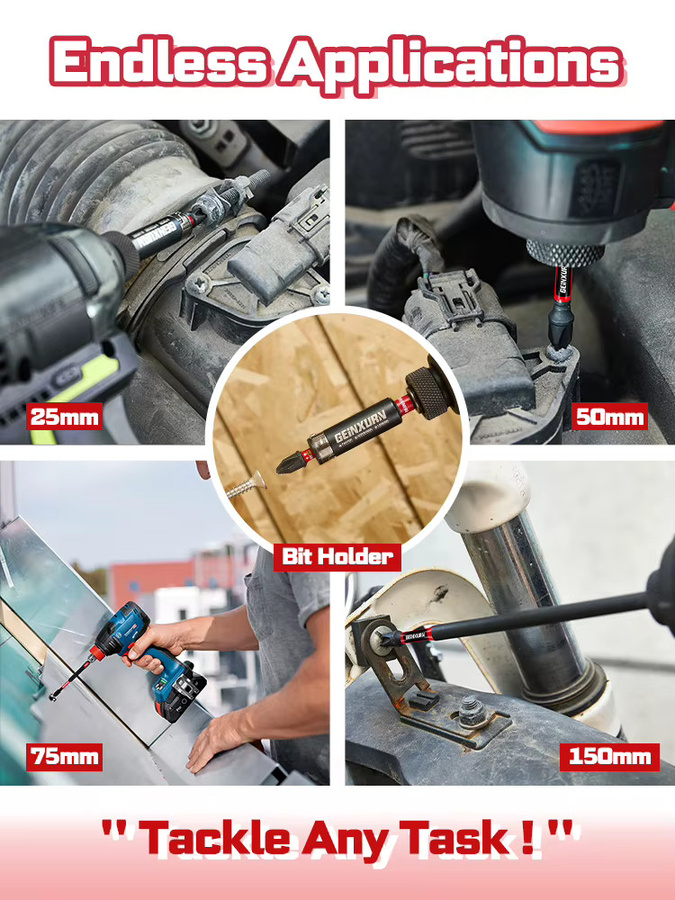 Geinxurn 53-teiliges Schlag-Bits-Set aus S2-Stahl mit magnetischem Bithalter und farbcodierter Basis - Bild 6