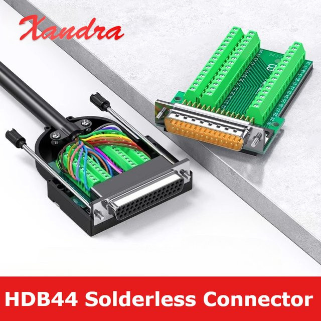 DIVEDEER HDB44 D-SUB Breakout-Anschlussplatinen-Adapter, 44-polig, 3 Reihen, industrieller lötfreier P-Pin-Loch-Stecker - Bild 1