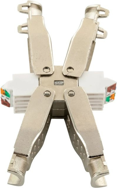 Schwaiger CAT 6A Keystone Ethernet LAN Netzwerkkabelverbinder in Silber - Bild 1