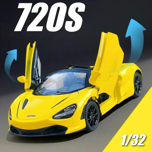 MAKEDA 720S 765LT Spielzeugauto, Modell Metalldruckguss, Maßstab 1:32, mit Licht und Sound - Bild 1