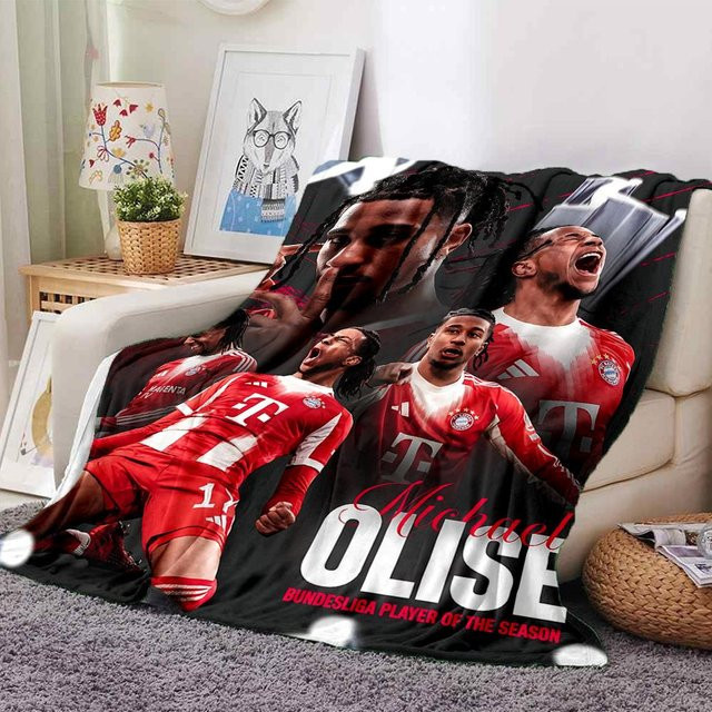 YglFourteen Flanell Überwurfdecke Michael Olise Spieler Design, atmungsaktiv und warm, Mehrfarbig, B/B: 180 x 230 cm - Bild 1