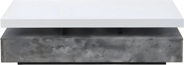 Couchtisch Felix von Vente-unique in Grau und Weiß, rechteckig, Breite: 120 cm - Bild 1