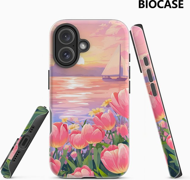 Potdemiel Handyhülle Sonnenuntergang Tulip Lake View für iPhone 17 16 15 14 13 12 11 Pro Max Plus mit doppelschichtiger Rückseite in Multicolour - Bild 1