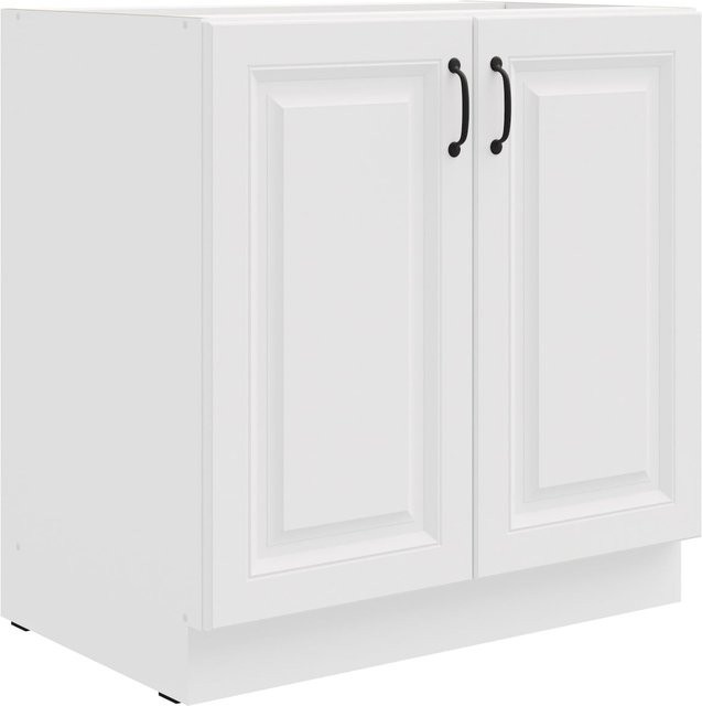 Unterschrank Stilo in Weiss matt für deine Küchenzeile, Breite: 80 cm - Bild 1