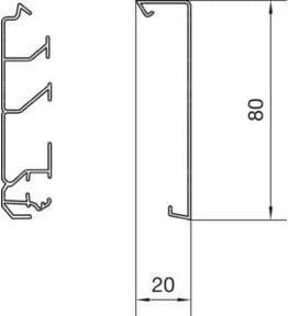 Hager Elektro-Sockelleistensystem SLH200801 Unterteil in Grau, Länge: 2000 mm - Bild 1