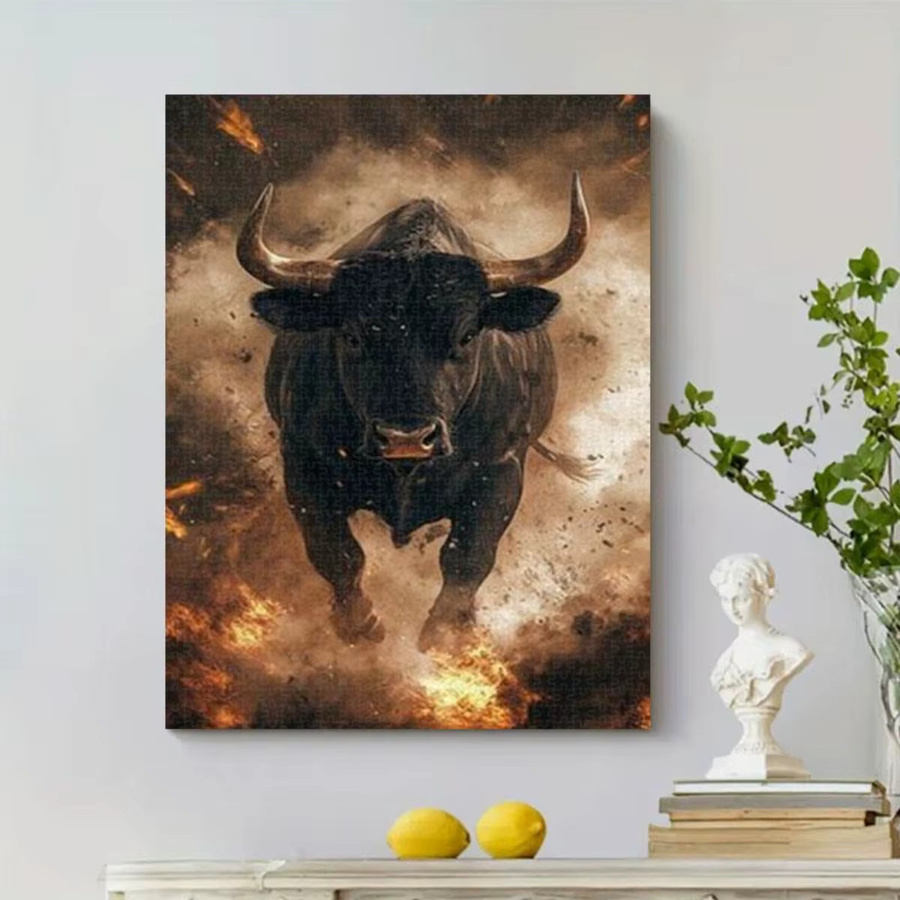 AZNM Blazing Bull in Smoke, Puzzle, 1.000 Teile - Bild 3
