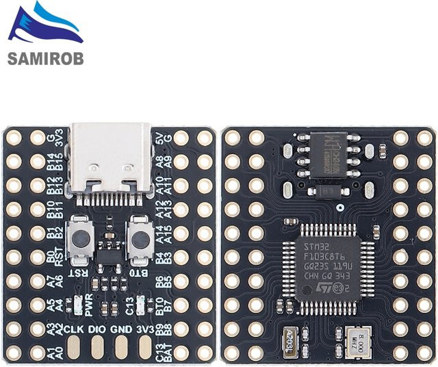 SAMIROB Mini STM32F103C8T6 CH340 Mikrocontroller Entwicklungsboard ARM Cortex-M3 Architektur in Schwarz - Bild 1