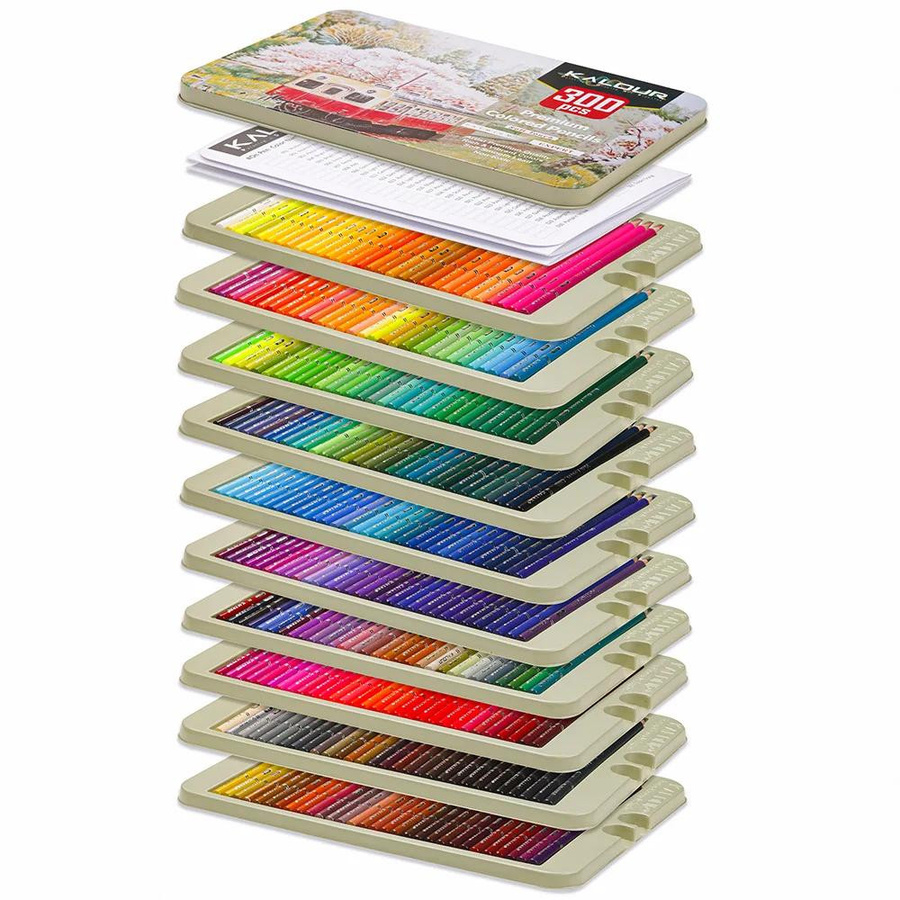 Kalour Professionelle Buntstifte Set mit 300 Farben und weichem Kern für Künstler zum Zeichnen, Skizzieren und Schattieren, Mehrfarbig - Bild 3