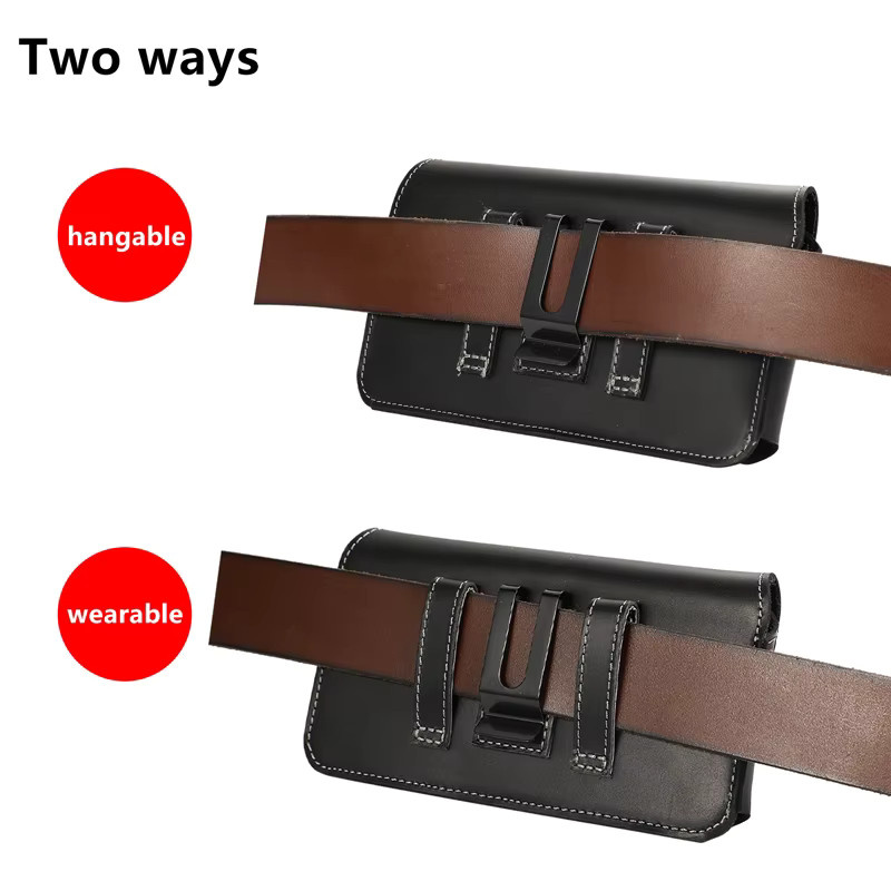 FaLi Qisubao Echtleder Handyholster mit Gürtelclip für iPhone und Galaxy, erhältlich in Schwarz oder Braun - Bild 4