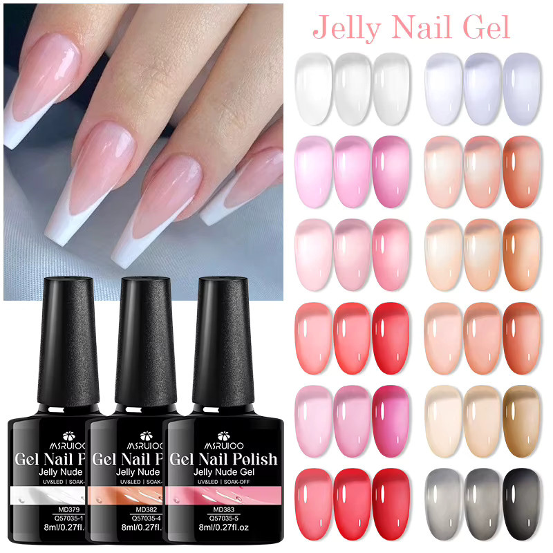 MSRUIOO Nagellack, Milchig-weißer Nude Pink, 8 ml, Glänzend - Bild 2