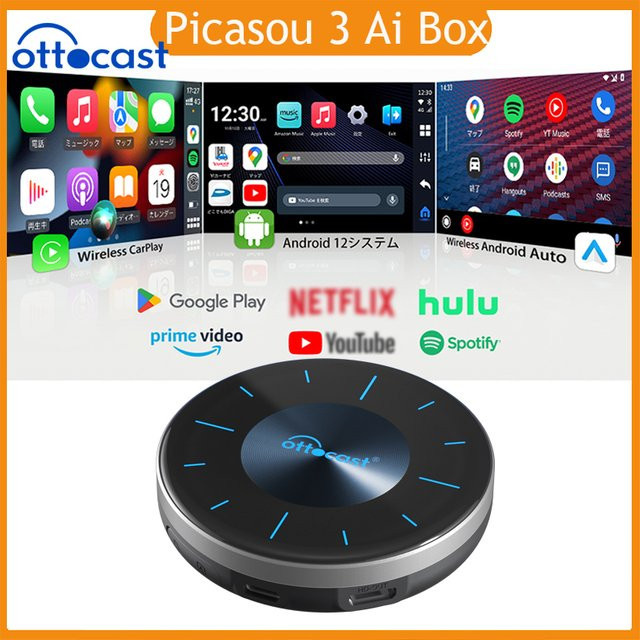 OTTOCAST P3 OttoAibox Wireless Android Auto und CarPlay Smart TV Box mit Wi-Fi und Bluetooth in Schwarz - Bild 1