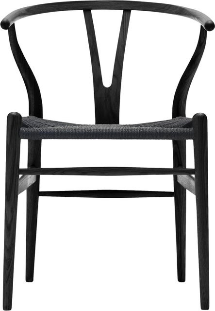 Carl Hansen & Søn CH24 Y Wishbone Stuhl aus Eiche mit Papierkordel in Schwarz - Bild 1
