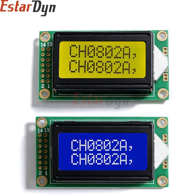 Estardyn 0802 LCD-Anzeigemodul mit 8x2 Zeichen, 5V und blauer Hintergrundbeleuchtung inklusive I2C-Schnittstelle für deine DIY-Projekte - Bild 1