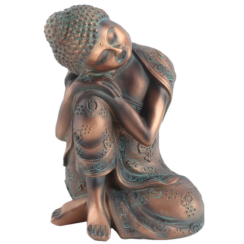 TOPINCN Buddha Statue im orientalischen Stil aus Kunstharz in Braun als dekoratives Ornament für dein Wohnzimmer oder Schlafzimmer - Bild 4