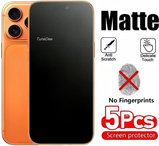 TUNEDEE Matte Displayschutzfolie aus gehärtetem Glas für iPhone 18 17 16 15 14 13 12 11 Pro Max Air Plus XR XS Max SE 9H Härtegrad - Bild 1
