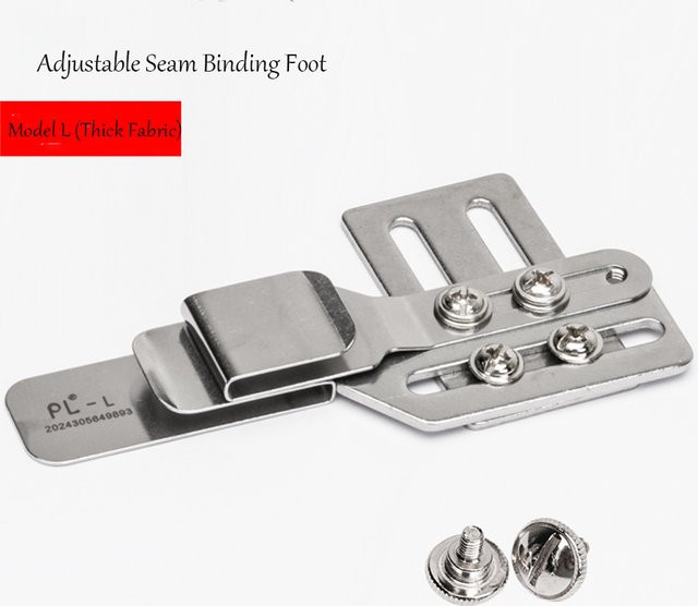 Verstellbarer Felling- und Topstitching-Ordner aus Metall in Silber für Flachnähmaschinen und synchronisiertes Nähen, geeignet für leichte und schwere Stoffe - Bild 1