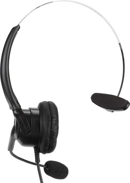 Mixsight Telefon-Headset RJ9 in Schwarz mit 330 Grad einstellbarem Mikrofon für Heim- und Callcenter-Telefonanlagen - Bild 1