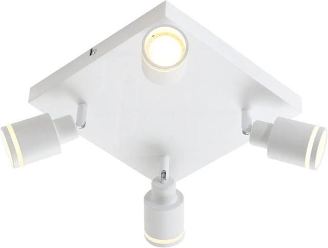 NETTLIFE Deckenstrahler aus Metall in Weiß, modern und verstellbar, 4xGU10 - Bild 1