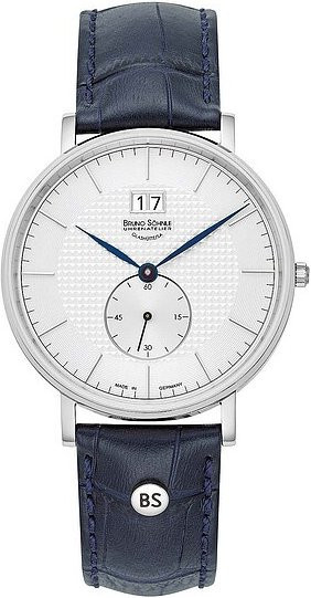 Bruno Söhnle München Armbanduhr, Quarz, Edelstahl, Silber, Leder, 40,5 mm, Herren - Bild 1