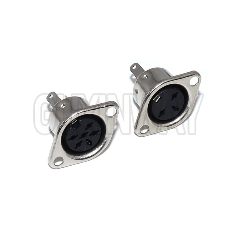 GUXINWAY 5er Set DIN Panel Mount Weibliche Jacken als MIDI Adapter Kabel Stecker in Silber - Bild 2