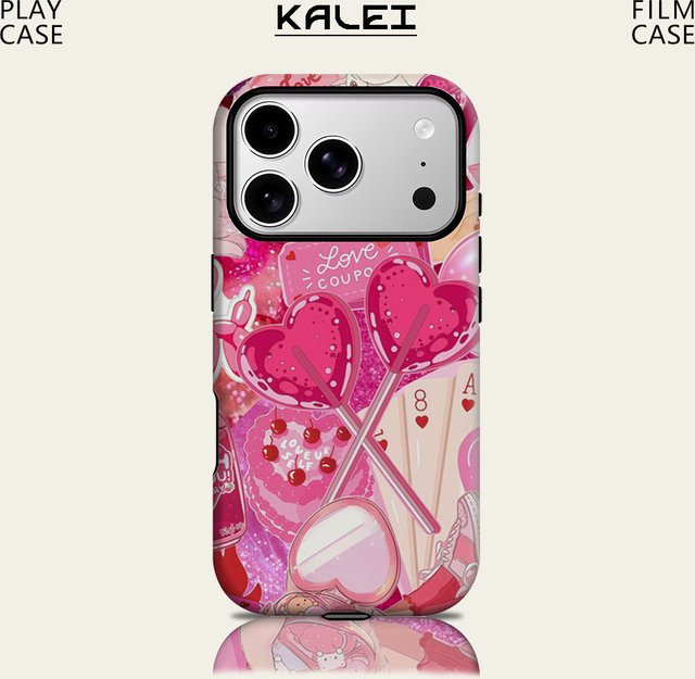 Potdemiel Fuchsia Sweetheart Magnetische Handyhülle für iPhone 17 16 15 14 13 Pro Max Plus, robuste doppelschichtige Schutzhülle in Pink - Bild 1