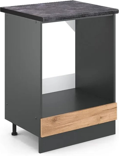 Vicco Herdumbauschrank R-Line Goldkraft Eiche/Anthrazit, Breite: 60 cm, Höhe: 81,6 cm, Tiefe: 60 cm - Bild 1
