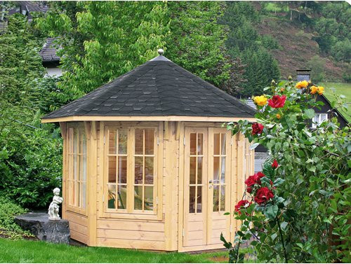 Wolff Finnhaus Holzpavillon Milano 3.0 in Beige mit Bitumenschindeln, B/T: 300,3 x 300,3 cm - Bild 1