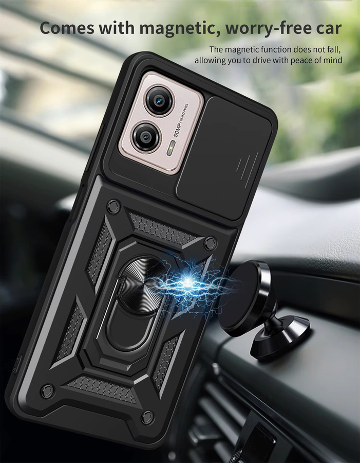 Motorola Moto G13 G23 G53 5G Magnetische Schutzhülle mit Ring in Schwarz oder Blau - Bild 5