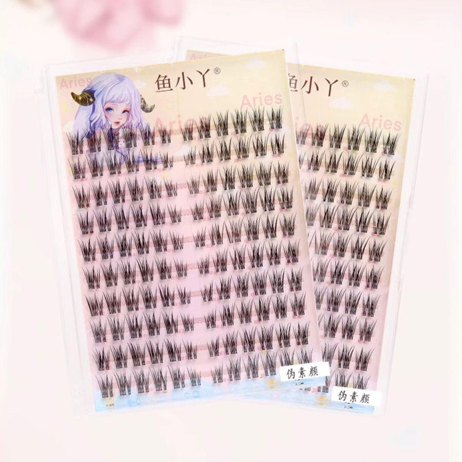 Manga Falsche Wimpern, 10 Reihen, Segmentstil, 3D-flauschig, natürlich, Unisex - Bild 5