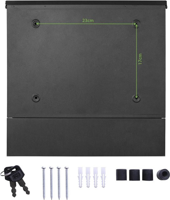 Banjado Briefkasten Anthrazit mit Pusteblume Motiv, B/H/T: 37 x 37 x 10,5 cm - Bild 1