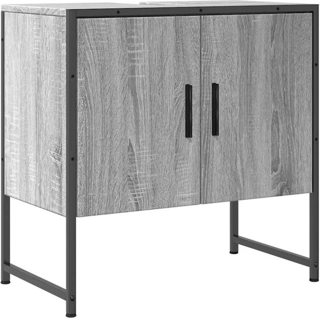vidaXL Waschbeckenunterschrank Grau Sonoma für das Badezimmer aus Holzwerkstoff, B/T/H: 60 x 33 x 60 cm - Bild 1