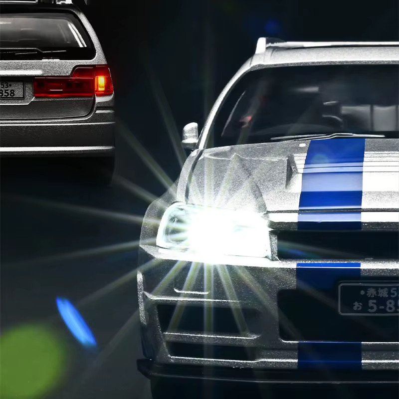 MAKEDA Skyline Stagea GT-R GTR R34 Kombi, Sportwagen Modell, 1:22, Metall, mit Sound und Licht - Bild 2